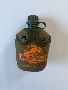 Jurassic World Olive Green Canteen with Neoprene Cover